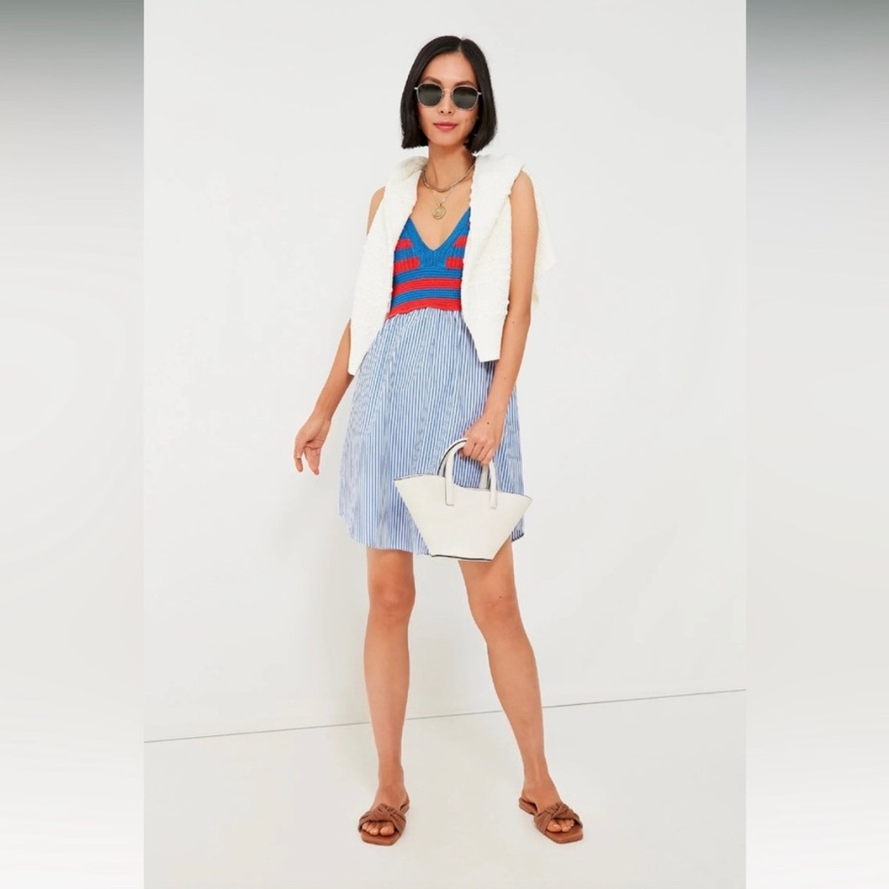 KULE Blue and Red Striped Mini Dress